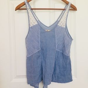 Hollister Blue Sleeveless Blouse